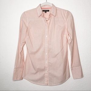 Banana Republic Riley Tailored Fit Stripes Shirt White and Pink Size 0